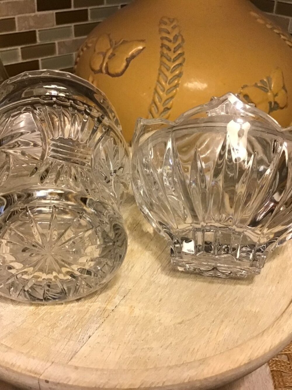 Bleikristall 24% Lead Crystal VINTAGE Sugar Bowl & another un-name sugar bowl 2